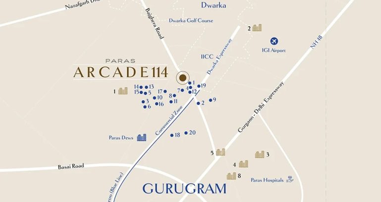 Paras-arcade-114-location-map