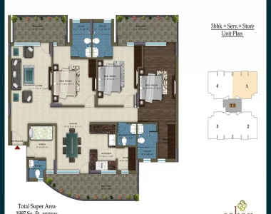 Pareena-coban-residences-floor-plan-3-bhk