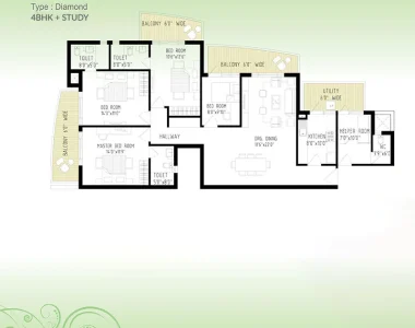 Pareena-express-heights-4-bhk-floor-plan