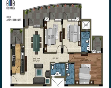 Pareena-the-elite-residences-3-bhk-floor-plan-1865-sq.ft_