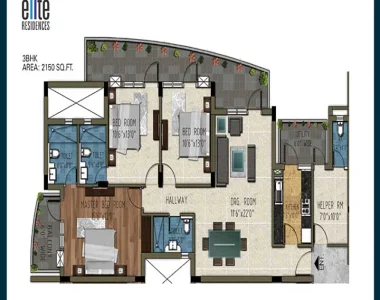 Pareena-the-elite-residences-3-bhk-floor-plan-2150-sq.ft_