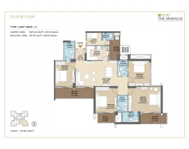 Puri-the-aravallis-4bhk-floor-plan