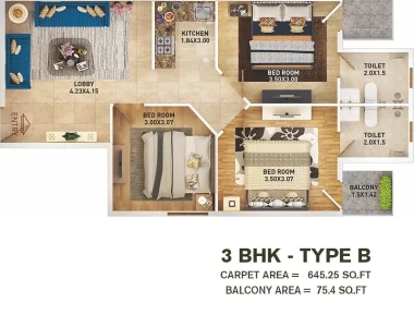 Pyramid-altia-floor-plan-3bhk-type-b