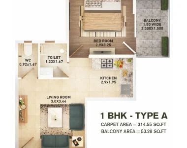 Pyramid-infinity-floor-plan-1bhk-type-a