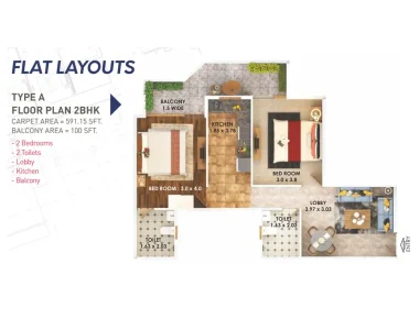 Pyramid-midtown-floor-plan-2bhk-type-a
