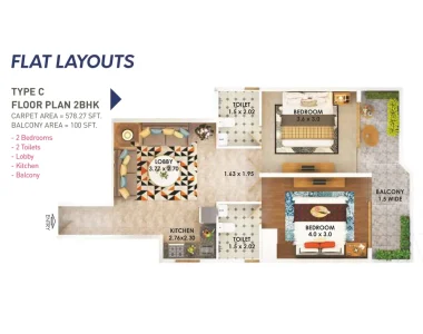 Pyramid-midtown-floor-plan-2bhk-type-c