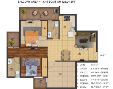 Rof-atulyas-floor-plan-2-bhk-s.room-unit-type-2-type-3