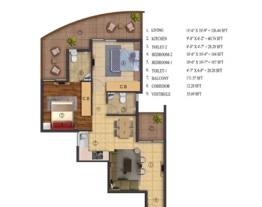 Rof-atulyas-floor-plan-2-bhk-unit-type-1