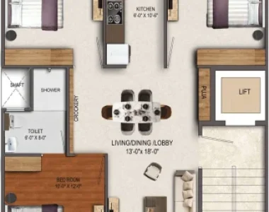 Rof-insignia-park-3bhk-floor-plan