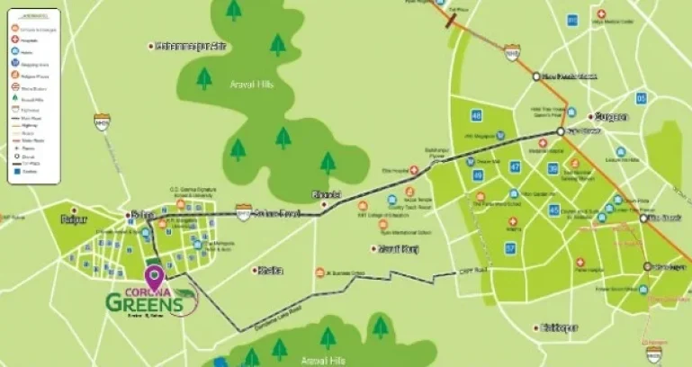 Rambha-corona-greens-location-map