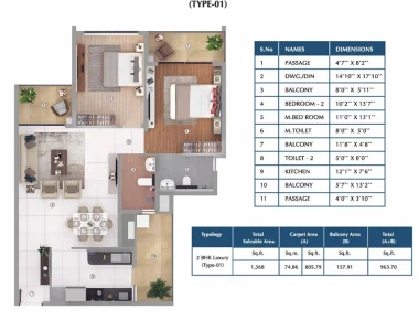 Shapoorji-pallonji-joyville-gurgaon-2-bhk-luxury-type-01-floor-plan