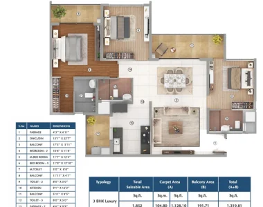 Shapoorji-pallonji-joyville-gurgaon-3-bhk-luxury-floor-plan