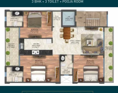 Signature-global-city-63a-floor-plan-3-bhkpooja-room-type-a-1470-sqft-1024x1024