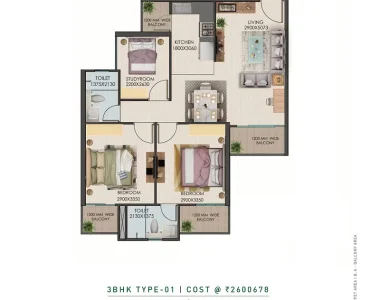 Signature-global-golf-greens-79-floor-plan-3-bhk-type-01