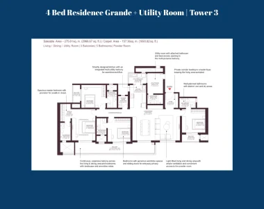 Sobha Crescent 4bhk Floor Plan