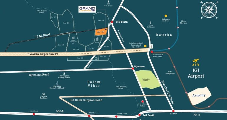 Spaze-grand-central-114-location-map