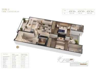 Suncity-vatsal-valley-2bhk-floor-plan-type-5