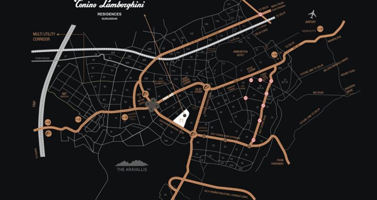 Tonino Lamborghini Residences Gurugram Location Map