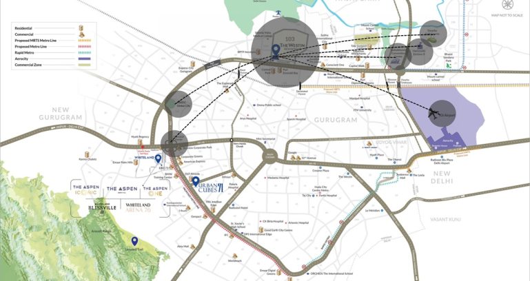 Whiteland The Westin Residences Gurugram Location Map