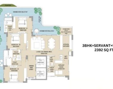 Ganga-realty-anantam-85-sector-85-gurgaon-floor-plan-3-bhk