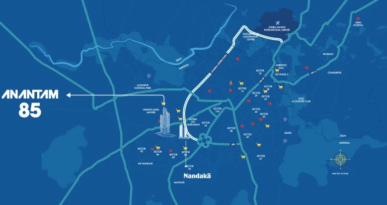 Ganga-realty-anantam-85-sector-85-gurgaon-location-map