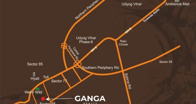 Ganga-valley-sector-87-gurgaon-location-map
