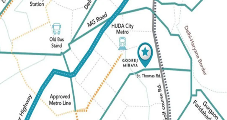 Godrej-miraya-sector-43-gurgaon-location-map
