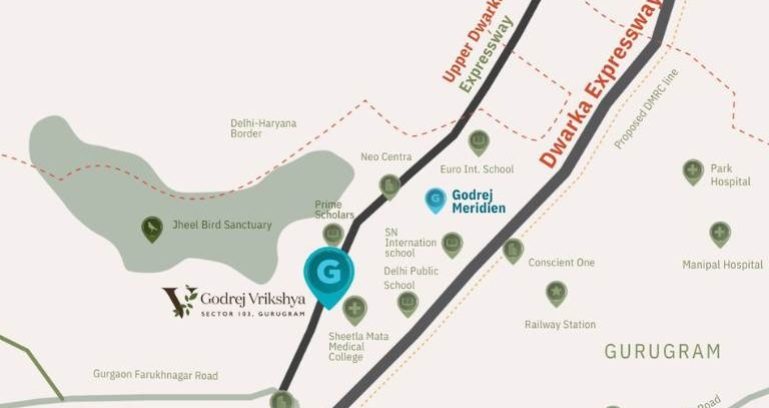 Godrej-vrikshya-sector-103-gurgaon-location-map