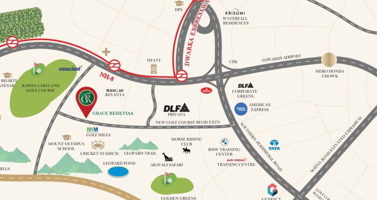 Grace-resilviaa-sector-78-gurgaon-location-map
