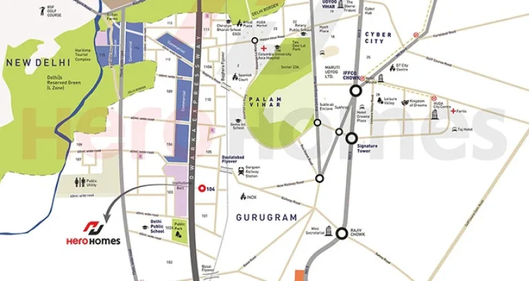 Hero-homes-gurgaon-location-map