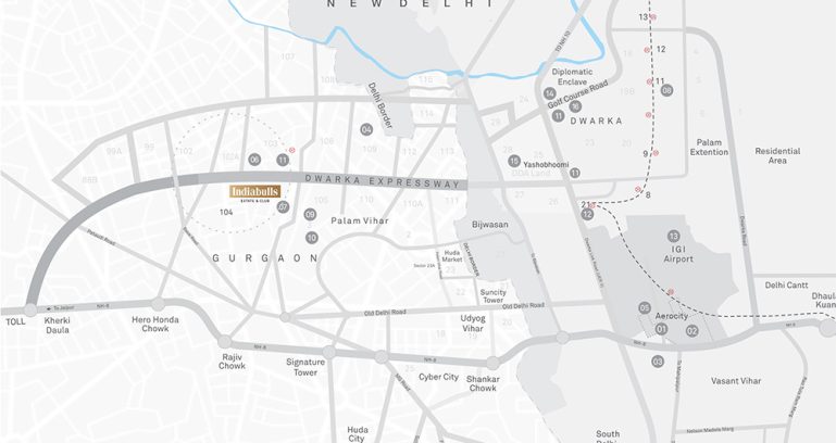 indiabulls-estate-club-sector-104-gurgaon-location-map