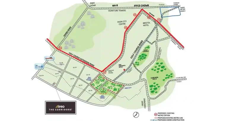 Ireo-the-corridors-sector-67a-gurgaon-location-map