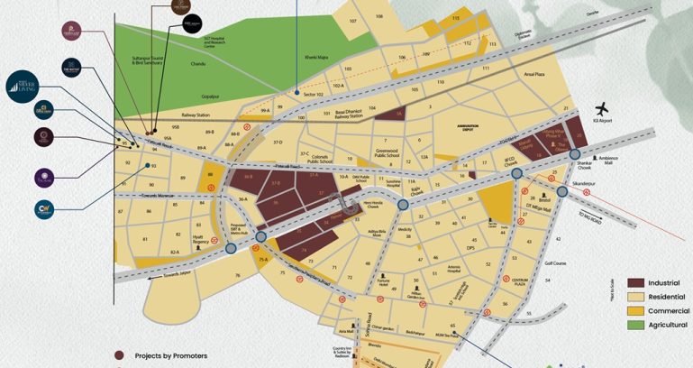 Jms-silver-living-sector-95-gurgaon-location-map