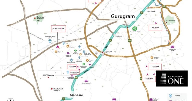 Landmark-one-sector-67-gurgaon-location-map