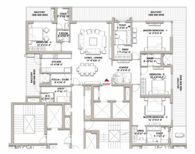 Landmark-skyvue-sector-103-gurgaon-floor-plan-4.5-bhk-utility