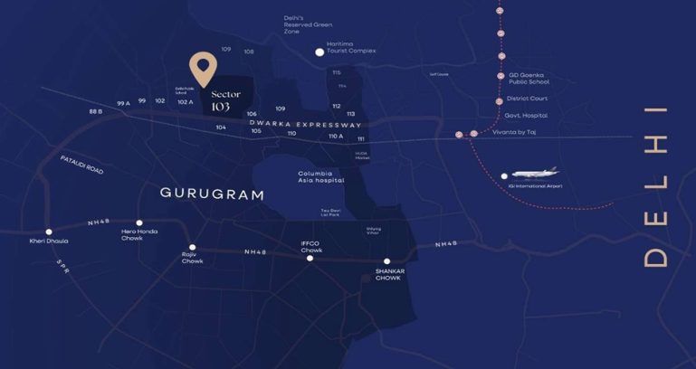 Landmark-skyvue-sector-103-gurgaon-location-map