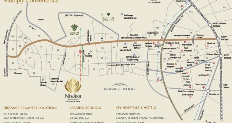 Lid-nivasa-sector-6-sohna-location-map