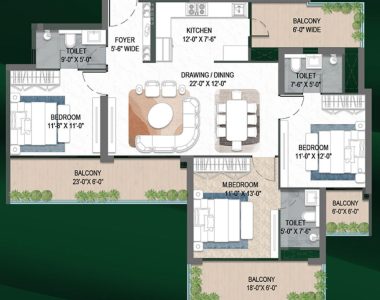 M3m-forestia-west-at-gic-manesar-floor-plan-3-bhk