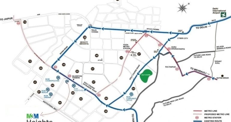 M3m-heights-65th-avenue-location-map