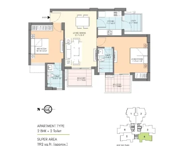M3m-natura-floor-plan-2-bhk-1192-sqft