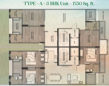 Paras-the-florett-enqlave-sector-59-gurgaon-floor-plan-type-a-3-bhk-1750-sq-ft