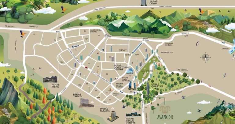 Paras-the-manor-sector-2-gwal-pahari-gurgaon-location-map