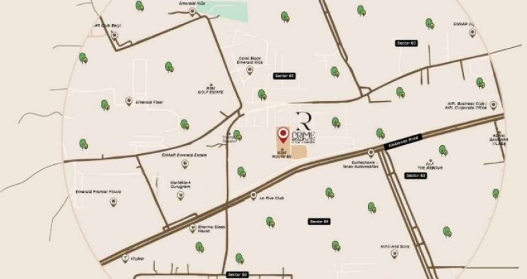 Prime-residences-sector-65-gurgaon-location-map