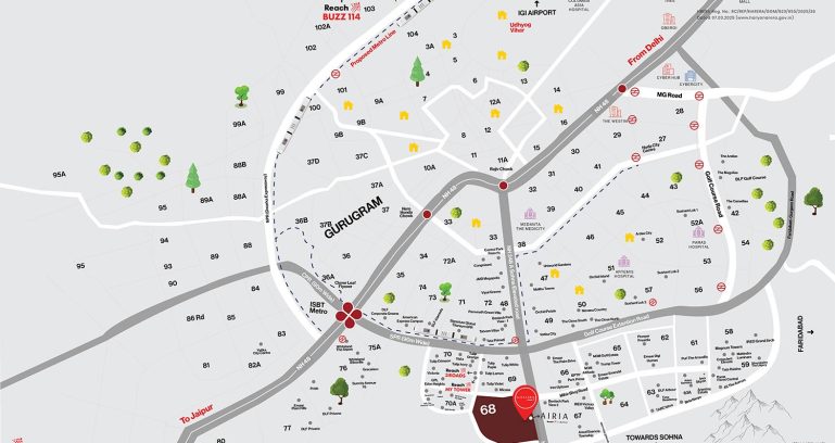 Reach-the-bazaria-sector-68-gurgaon-location-map