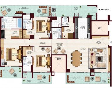 Risland-sky-mansion-chhatarpur-delhi-floor-plan-3-bhk-type-a