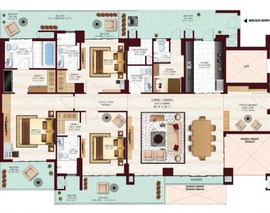 Risland-sky-mansion-chhatarpur-delhi-floor-plan-3-bhk-type-b
