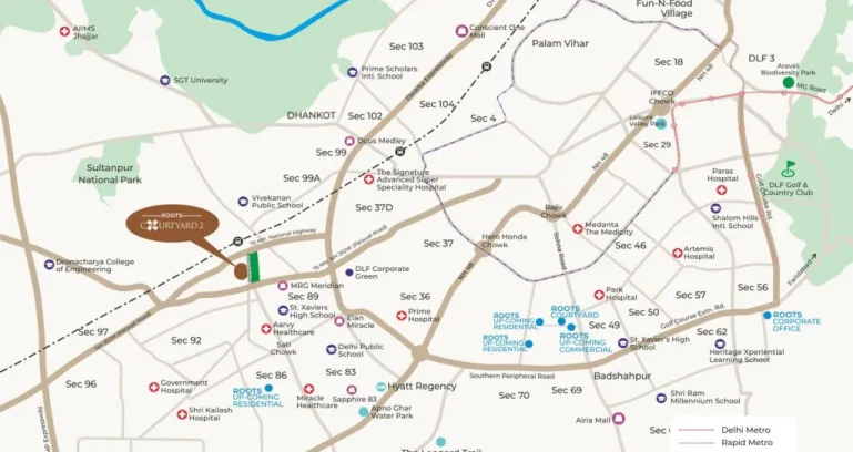 Roots-courtyard-2-sector-95a-gurgaon-location-map