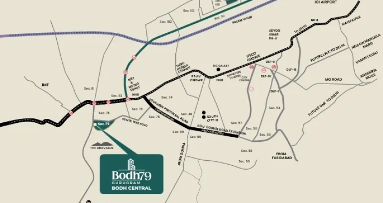 True-habitat-bodh-79-central-sector-79-gurgaon-location-map