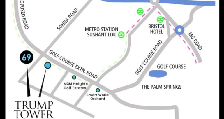 Trump-residences-gurgaon-sector-69-gurugram-location-map