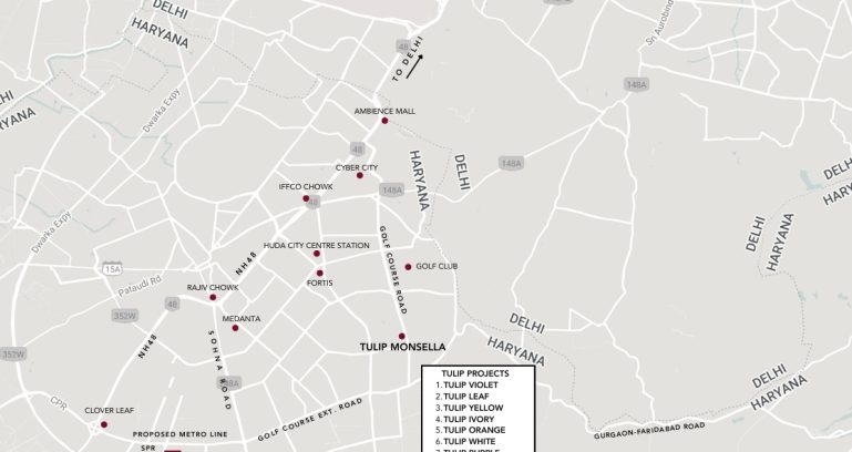 Tulip-crimson-sector-70-gurgaon-location-map